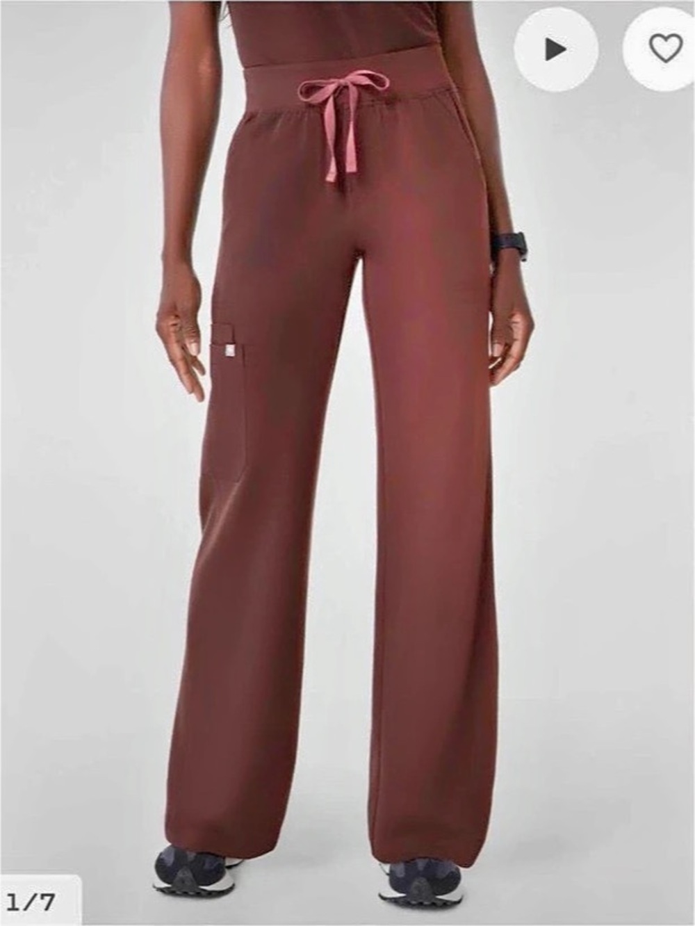 ESPRESSO FIGS Isabel High-Rise Wide-Leg Scrub Pant